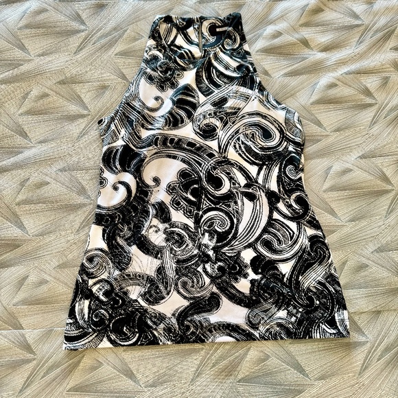 Anatomie Halter Neck Black and White Tank - Picture 1 of 5